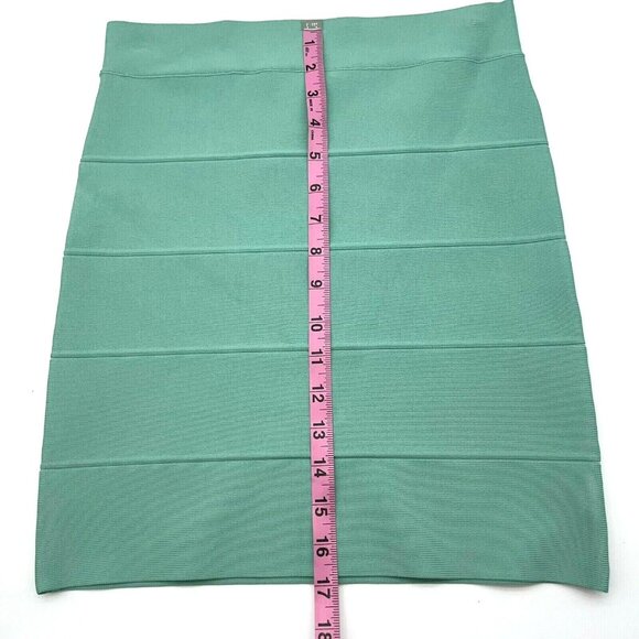 BCBG Bandage Skirt Womens Medium Maxazaria Bodycon Green Stretch Knit Tight Y2K - Picture 3 of 8
